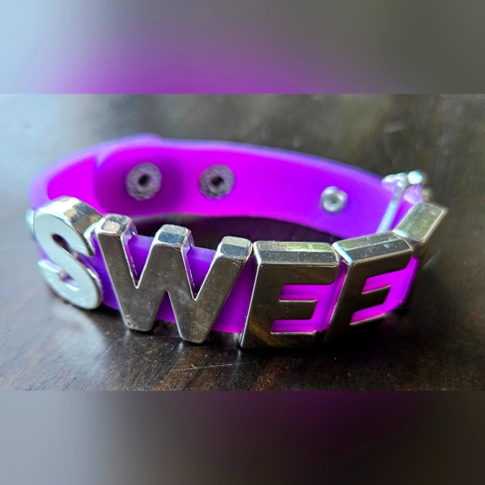 BCBGeneration Purple Silicone 2 snap Bracelet - SWEET